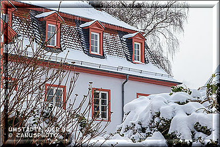 Winter in Umstadt, Rückseite Darmstädter Schloss