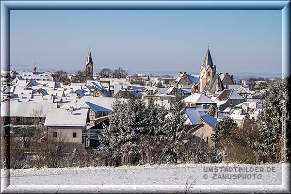 Winterliche Teilansicht von Umstadt